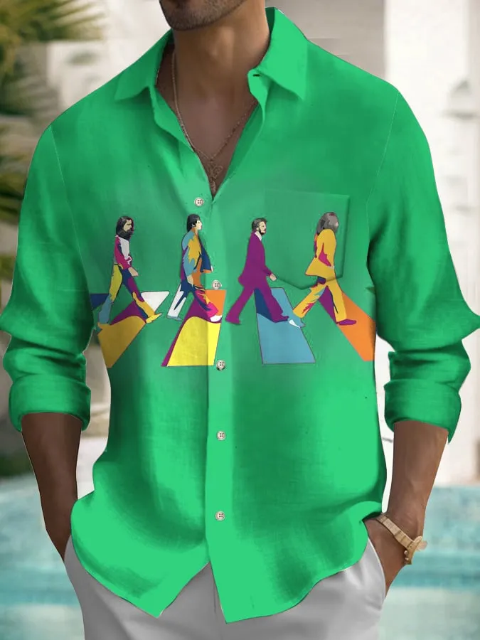 Rock Band Art Print Long Sleeve Shirt 2410000030