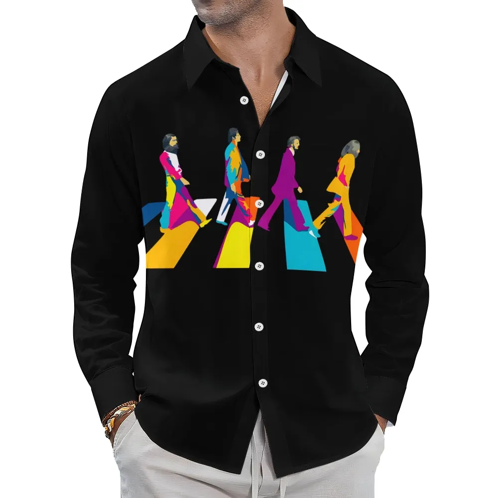 Rock Band Art Print Long Sleeve Shirt 2410000030