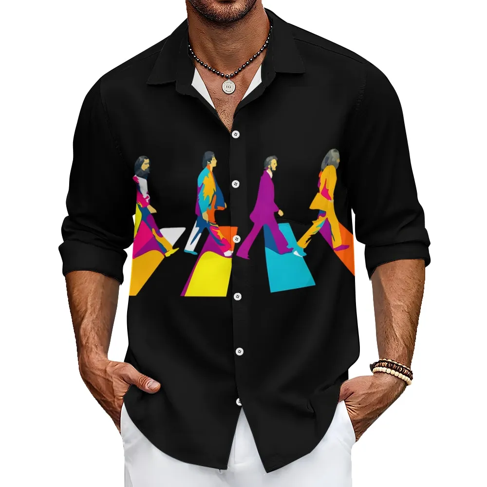 Rock Band Art Print Long Sleeve Shirt 2410000030