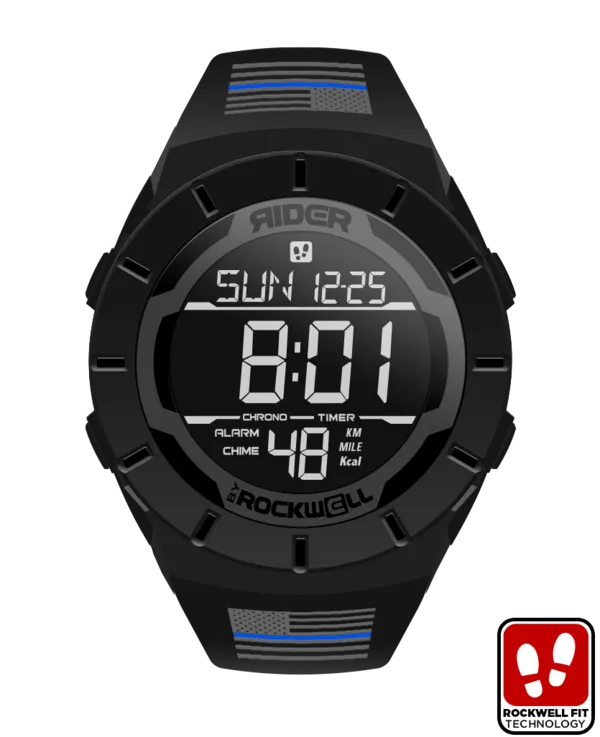 ROCKWELL THE COLISEUM FIT WATCH THIN BLUE LINE FREEDOM PHANTOM BLACK