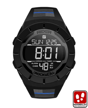 ROCKWELL THE COLISEUM FIT WATCH THIN BLUE LINE FREEDOM PHANTOM BLACK