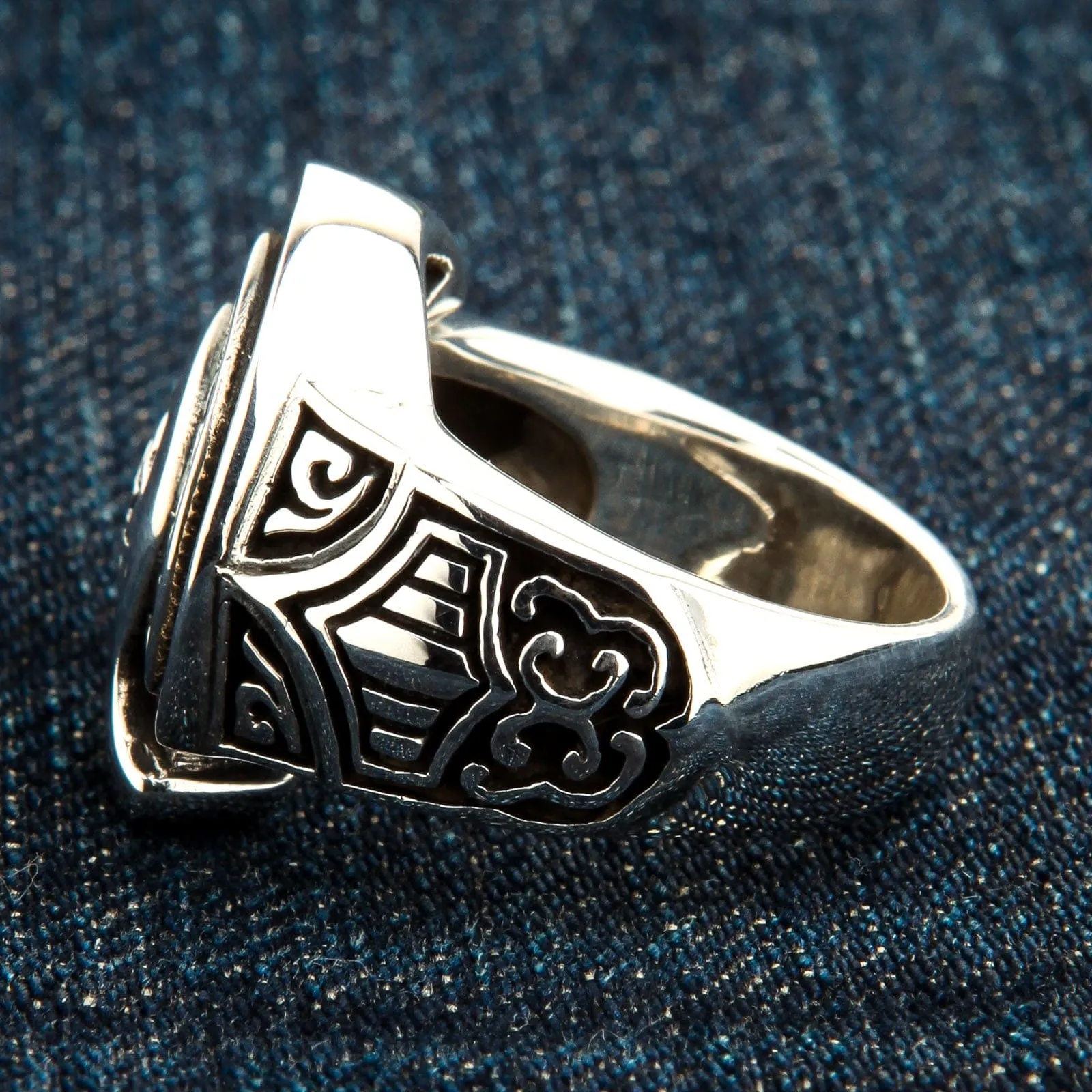 Roman Warrior Helmet Sterling Silver Medieval Ring