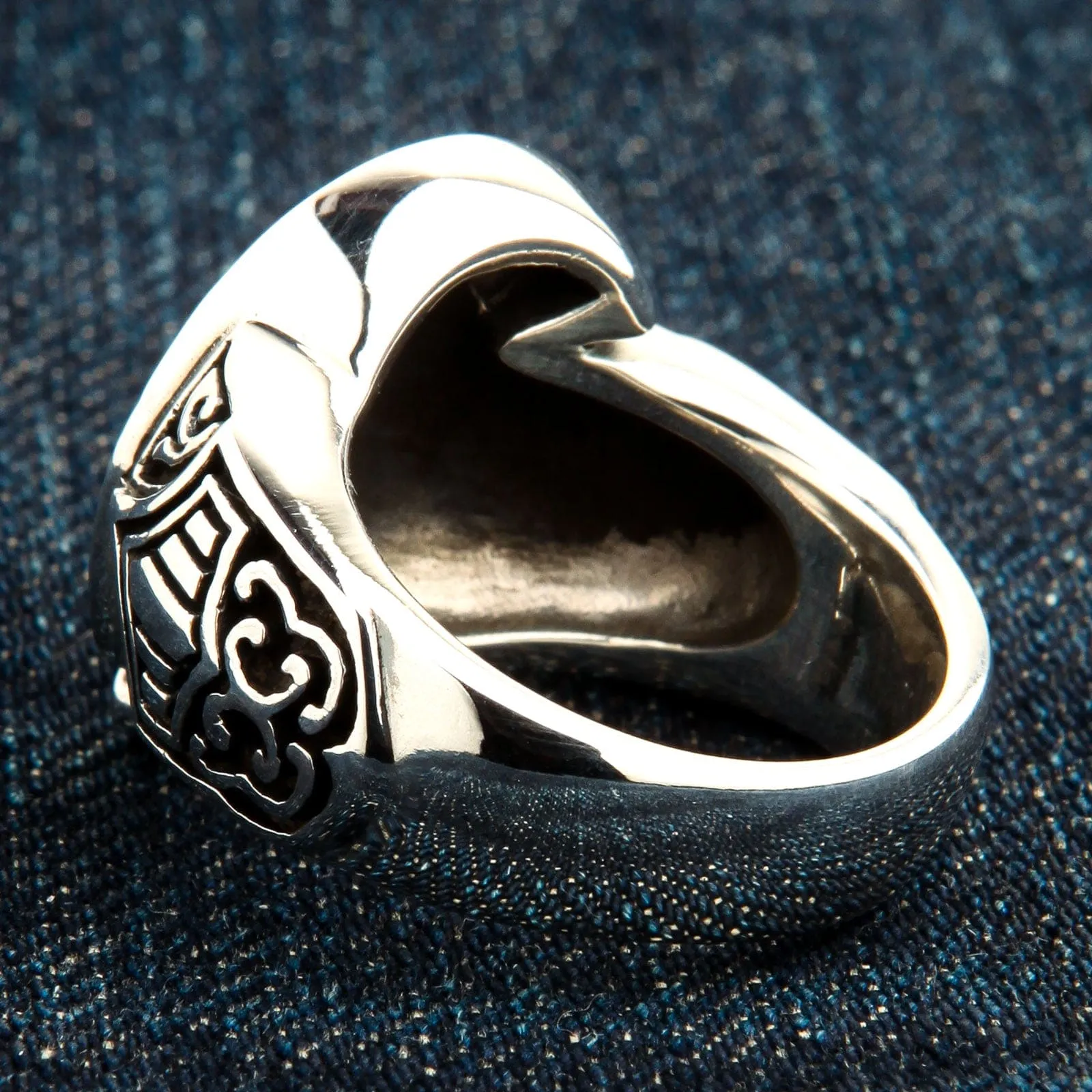 Roman Warrior Helmet Sterling Silver Medieval Ring