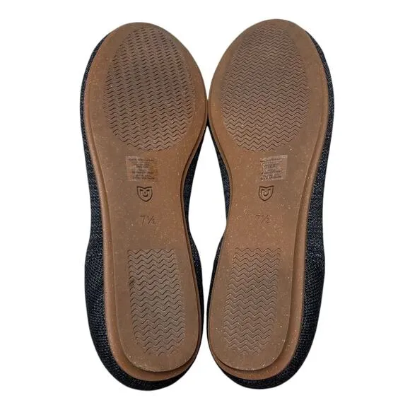 ROTHY'S &quot;The Flat&quot; Round Toe Ballet Shoe in Heather Gray/Black Size 7.5