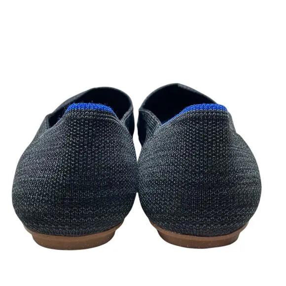 ROTHY'S &quot;The Flat&quot; Round Toe Ballet Shoe in Heather Gray/Black Size 7.5