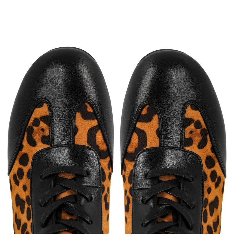 Round Toe Lace-up Boxing Ankle Boots