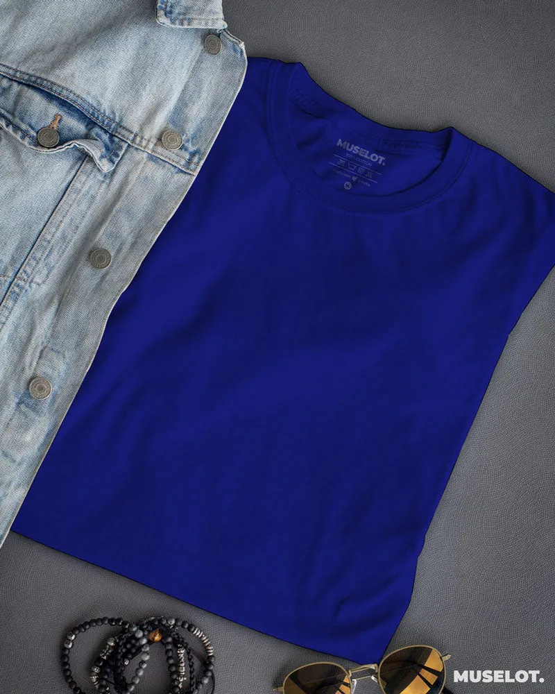 Royal blue plain women's t shirt