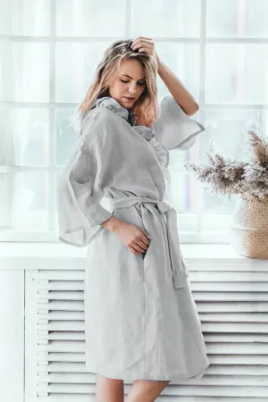 Ruffle kimono robe