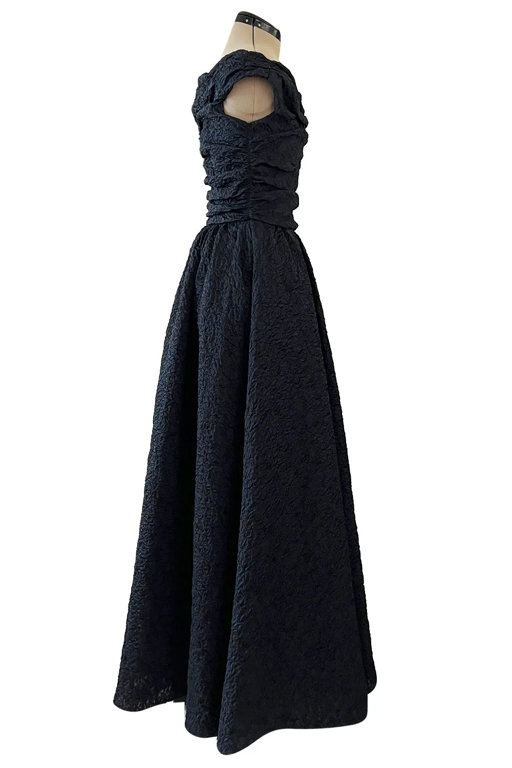 Runway Fall 2019 Christian Dior by Maria Grazia Chiuri Deep Blue & Black Off Shoulder Dress