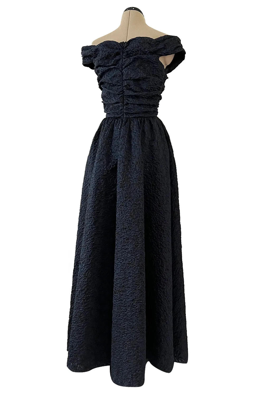 Runway Fall 2019 Christian Dior by Maria Grazia Chiuri Deep Blue & Black Off Shoulder Dress