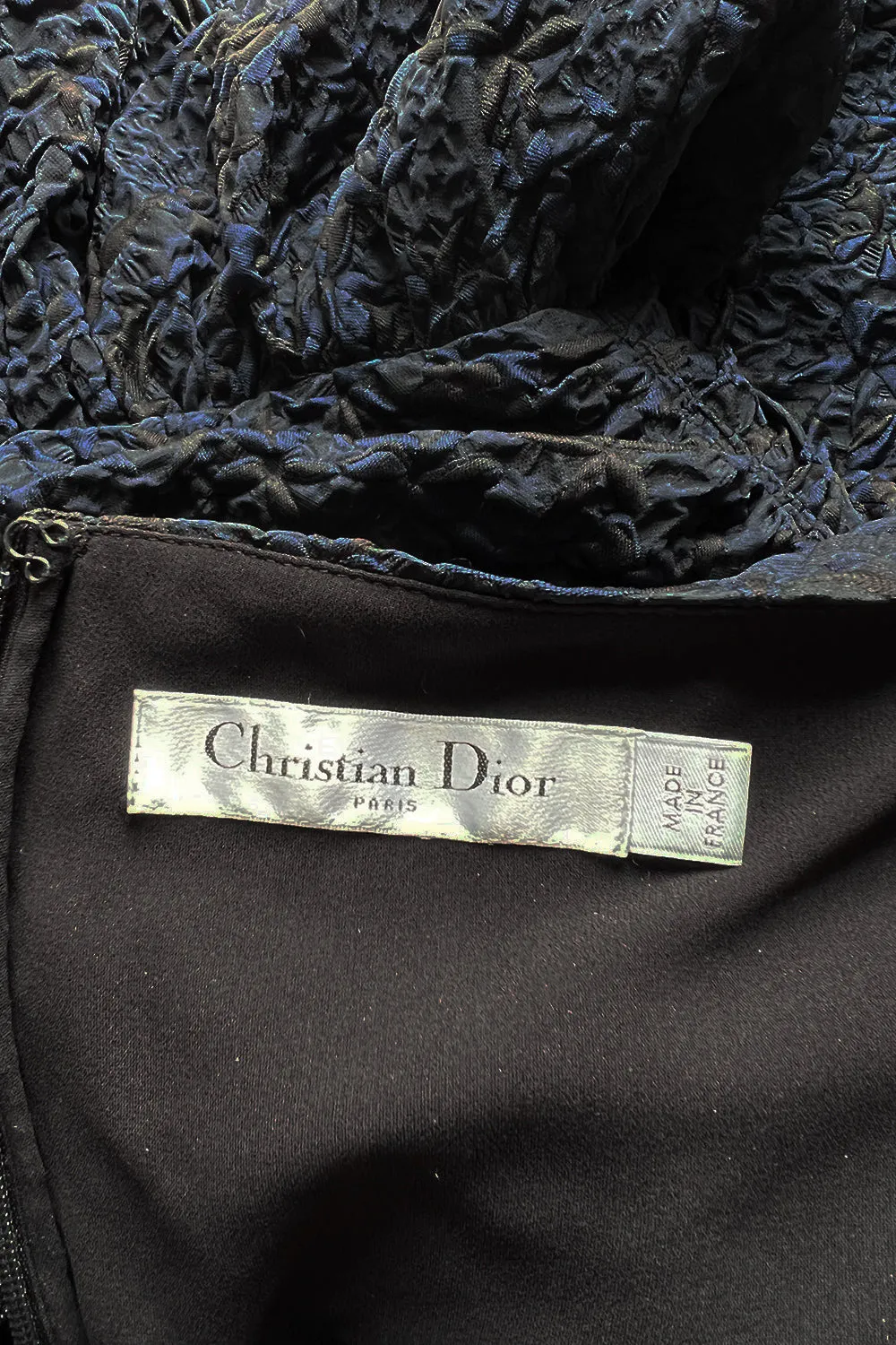 Runway Fall 2019 Christian Dior by Maria Grazia Chiuri Deep Blue & Black Off Shoulder Dress