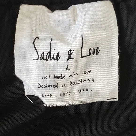 Sadie &amp; Love Tulle Tutu Balletcore Pleated Skirt Black Sheer Pearls Large