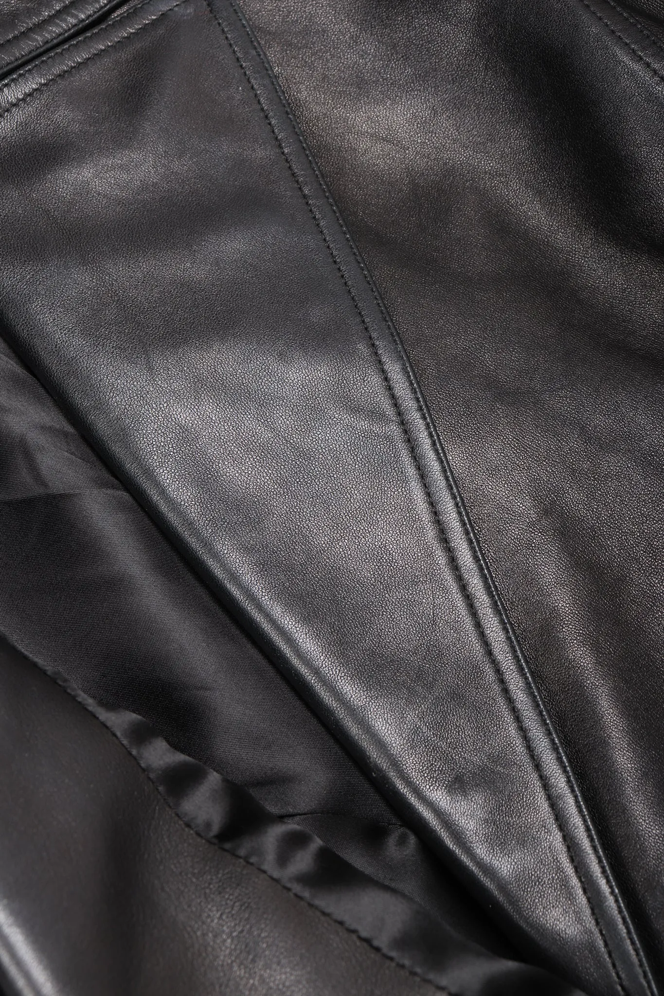 Seamed Leather Trench Coat