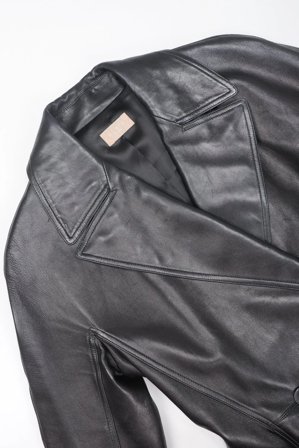 Seamed Leather Trench Coat