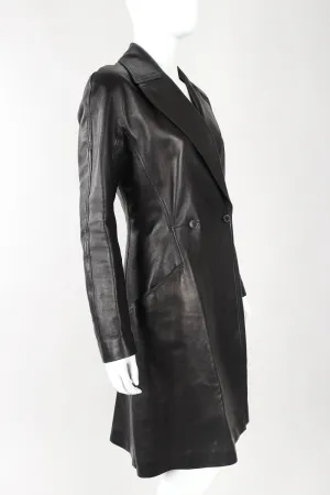 Seamed Leather Trench Coat