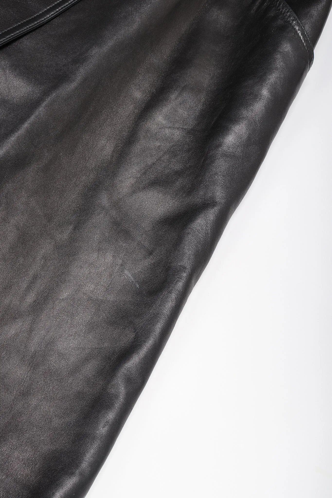 Seamed Leather Trench Coat