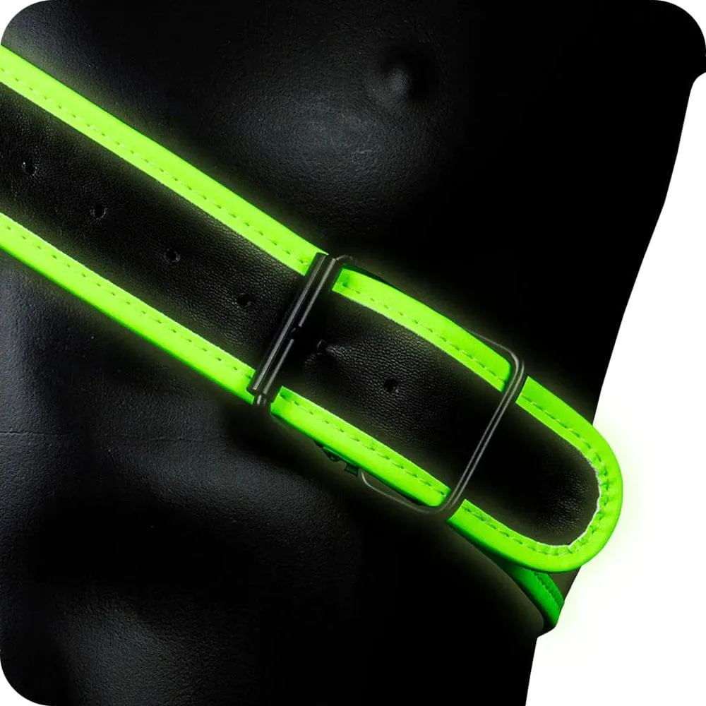 Shots Toys Ouch! Glow In the Dark Gladiator Harness in S/M
