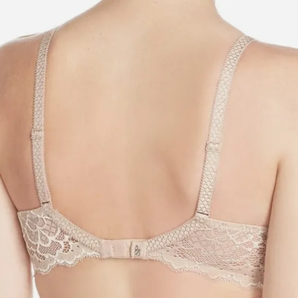 SIMONE PERELE Caresse 3D Plunge T-Shirt Bra Peau Rose