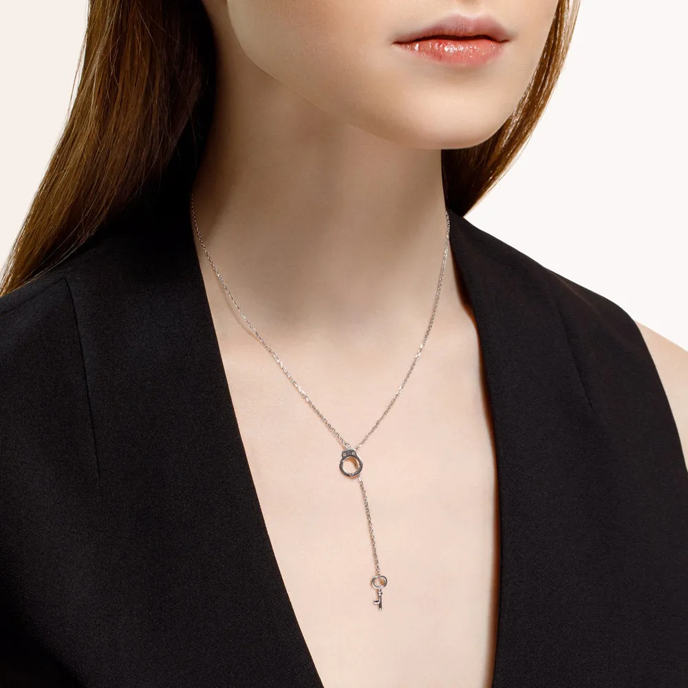 SKLV by SOKOLOV - Silver Handcuff With A Key On A Chain Necklace