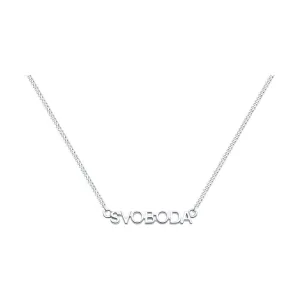 SKLV by SOKOLOV - Silver "SVOBODA" Freedom In Russian Charm On A Chain