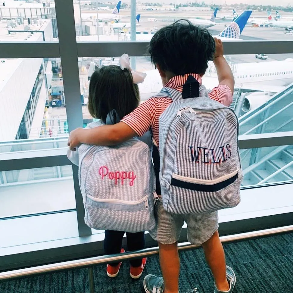 Small Seersucker Children's Backpack