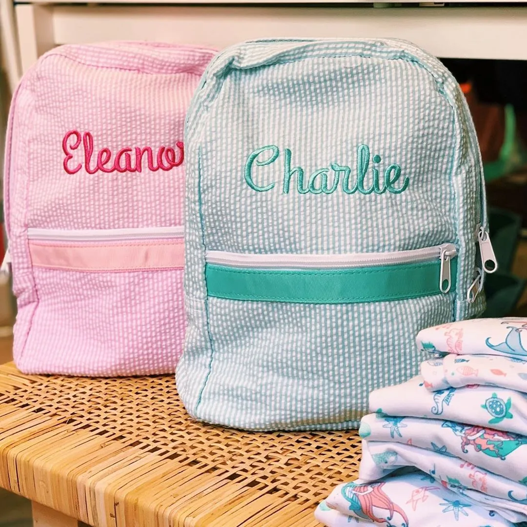 Small Seersucker Children's Backpack