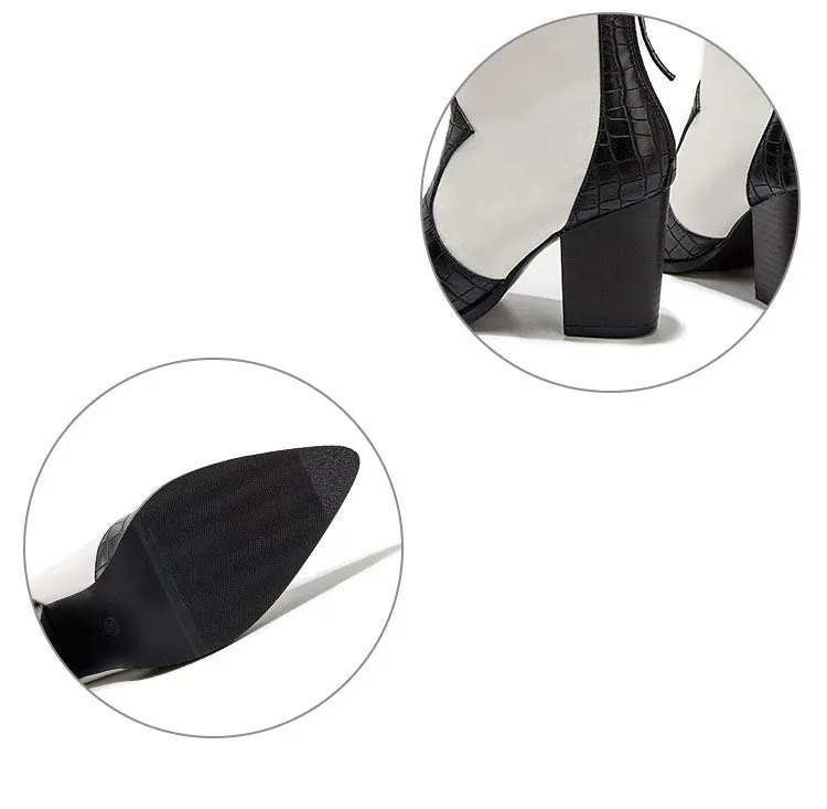 Snakeskin Color Matching Ankle Boots Female High Heel Autumn Fashion Boots Pointed Elegant Boots