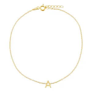 Solid Uppercase Initial Anklet