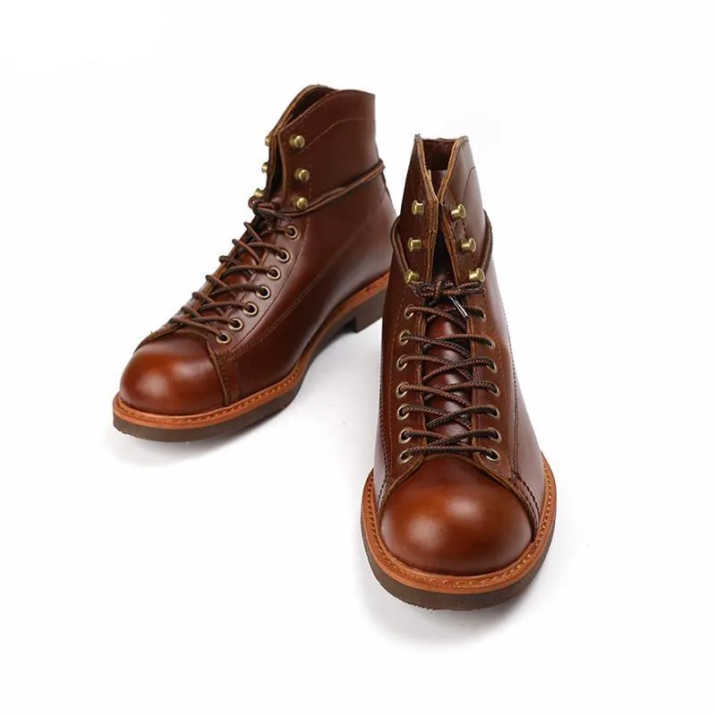Spring New Top Quality Men Red Boots Fashion Genuine Leather Luxury Brand Wings Formal Ankle Boots Winter Motorcycle Boots
