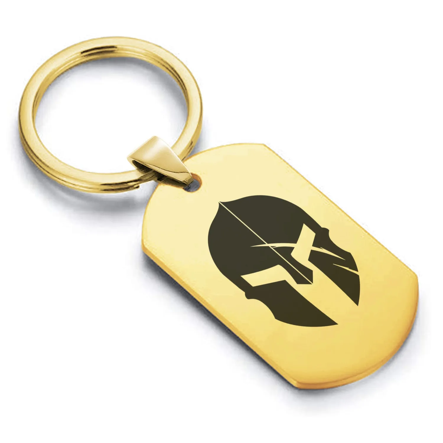 Stainless Steel Gladiator Warrior Champion Dog Tag Keychain