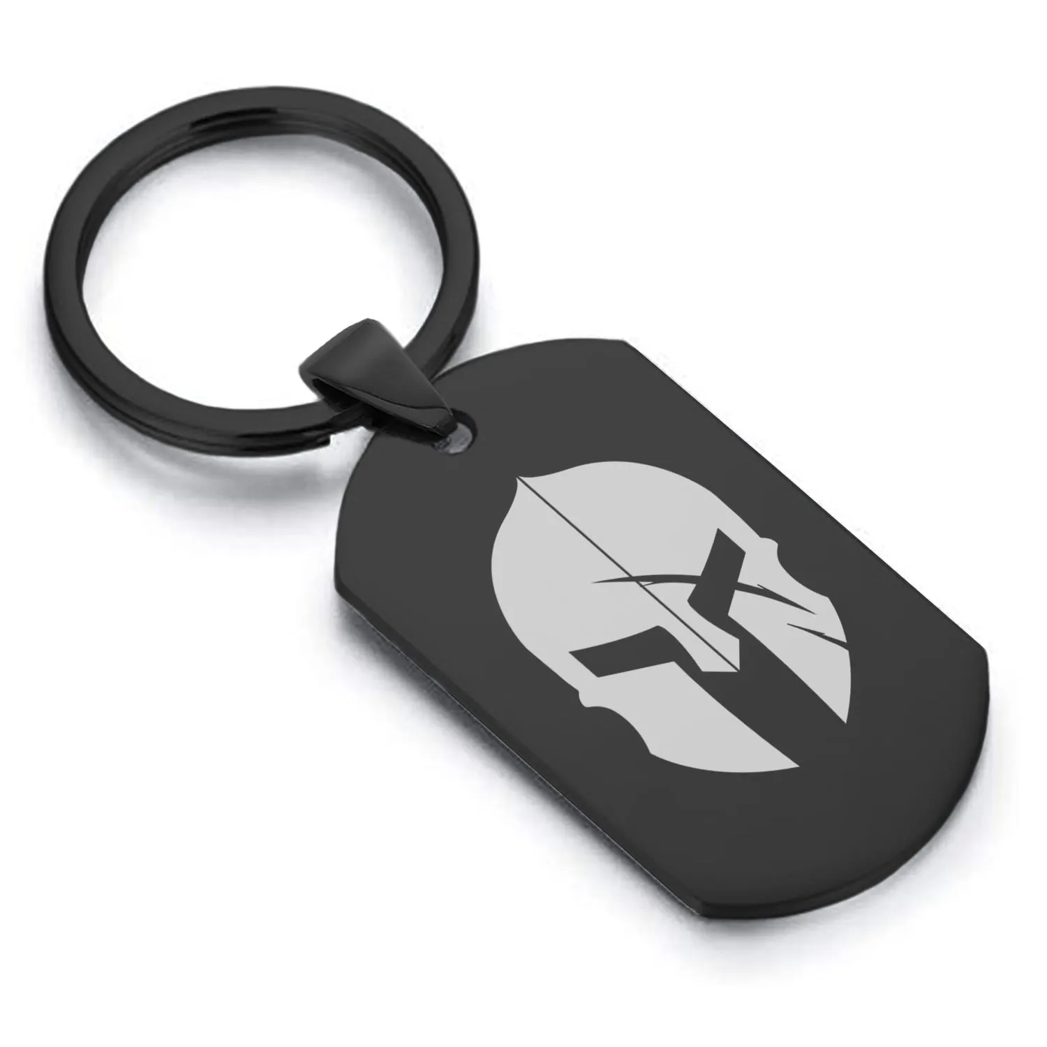 Stainless Steel Gladiator Warrior Champion Dog Tag Keychain