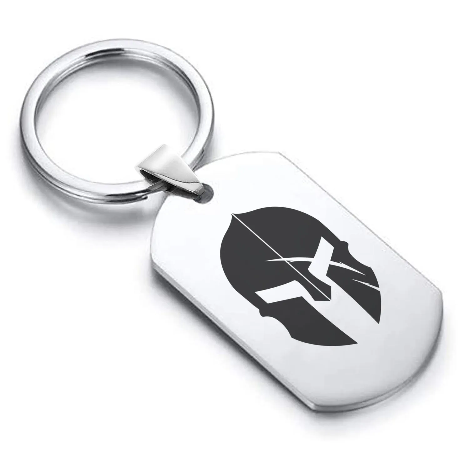 Stainless Steel Gladiator Warrior Champion Dog Tag Keychain