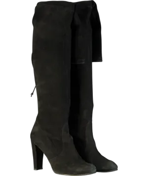 Stuart Weitzman Black Highland Over the Knee Boot UK 7 EU 40 👠