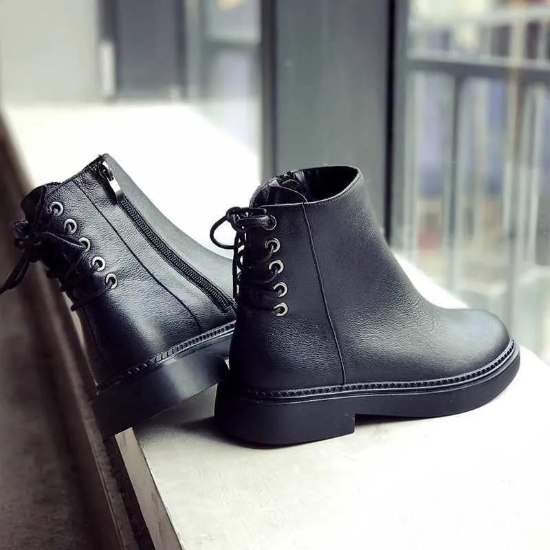 style winter boots women  fashion soft genuine leather women boots after individual character bind band adornment