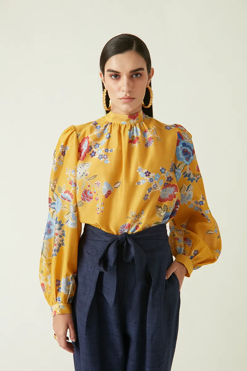 Summer Top Cupro Cotton Saigong Printed-Fashion Edit Java 03A-1JV-88-Payal Pratap