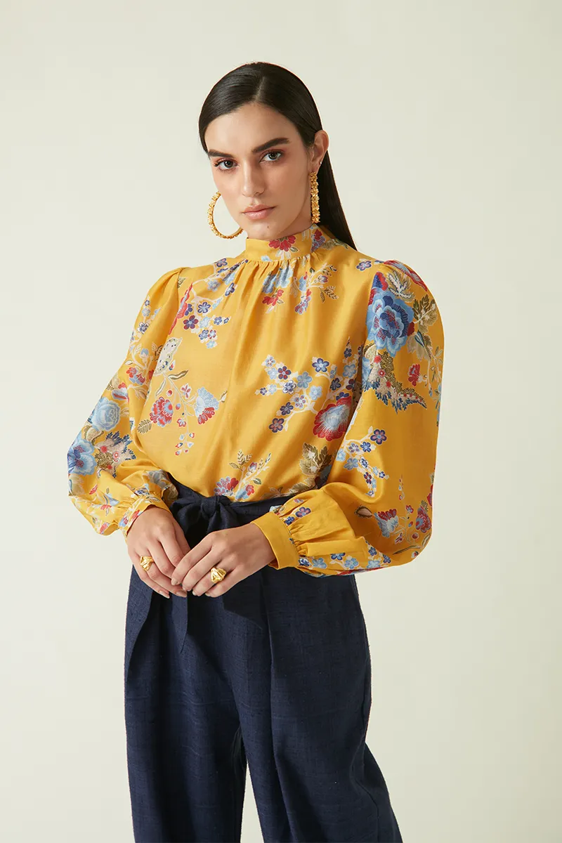 Summer Top Cupro Cotton Saigong Printed-Fashion Edit Java 03A-1JV-88-Payal Pratap