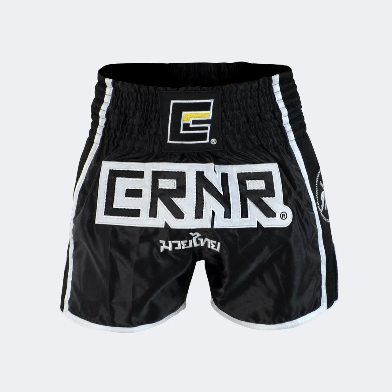 Svart / Hvit CRNR Muay Thai Shorts