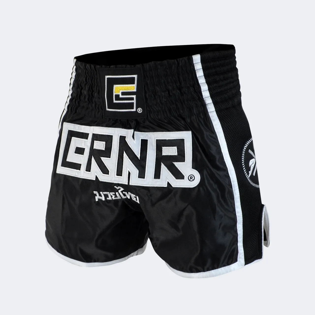 Svart / Hvit CRNR Muay Thai Shorts