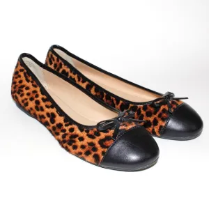 Talbots Cap Toe Leopard Print Ballet Flats in Calf Hair