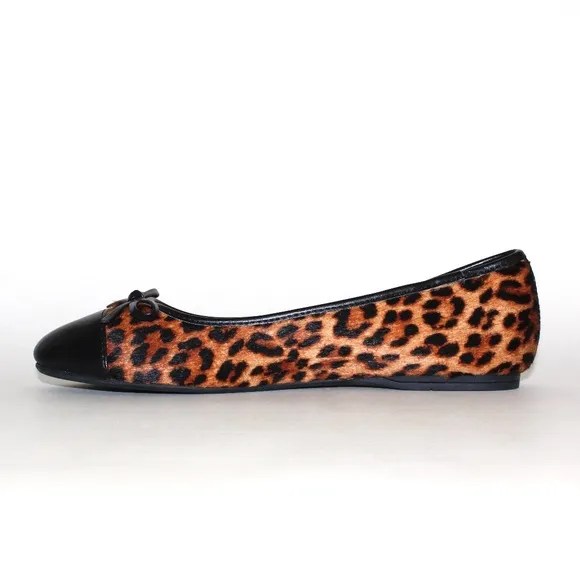 Talbots Cap Toe Leopard Print Ballet Flats in Calf Hair