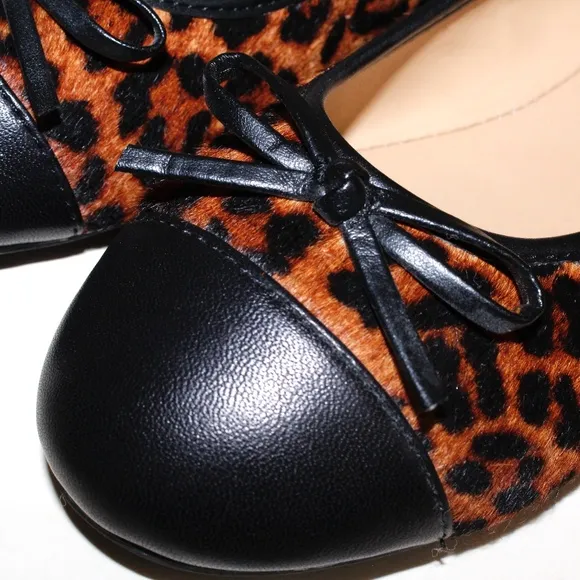 Talbots Cap Toe Leopard Print Ballet Flats in Calf Hair