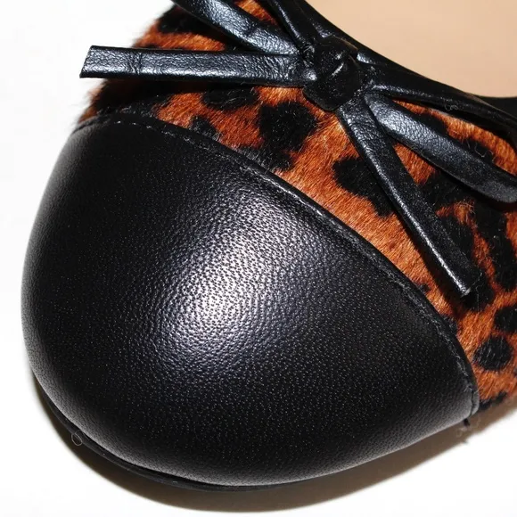 Talbots Cap Toe Leopard Print Ballet Flats in Calf Hair