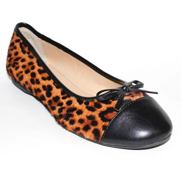 Talbots Cap Toe Leopard Print Ballet Flats in Calf Hair
