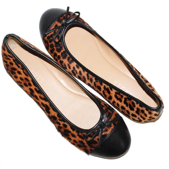Talbots Cap Toe Leopard Print Ballet Flats in Calf Hair