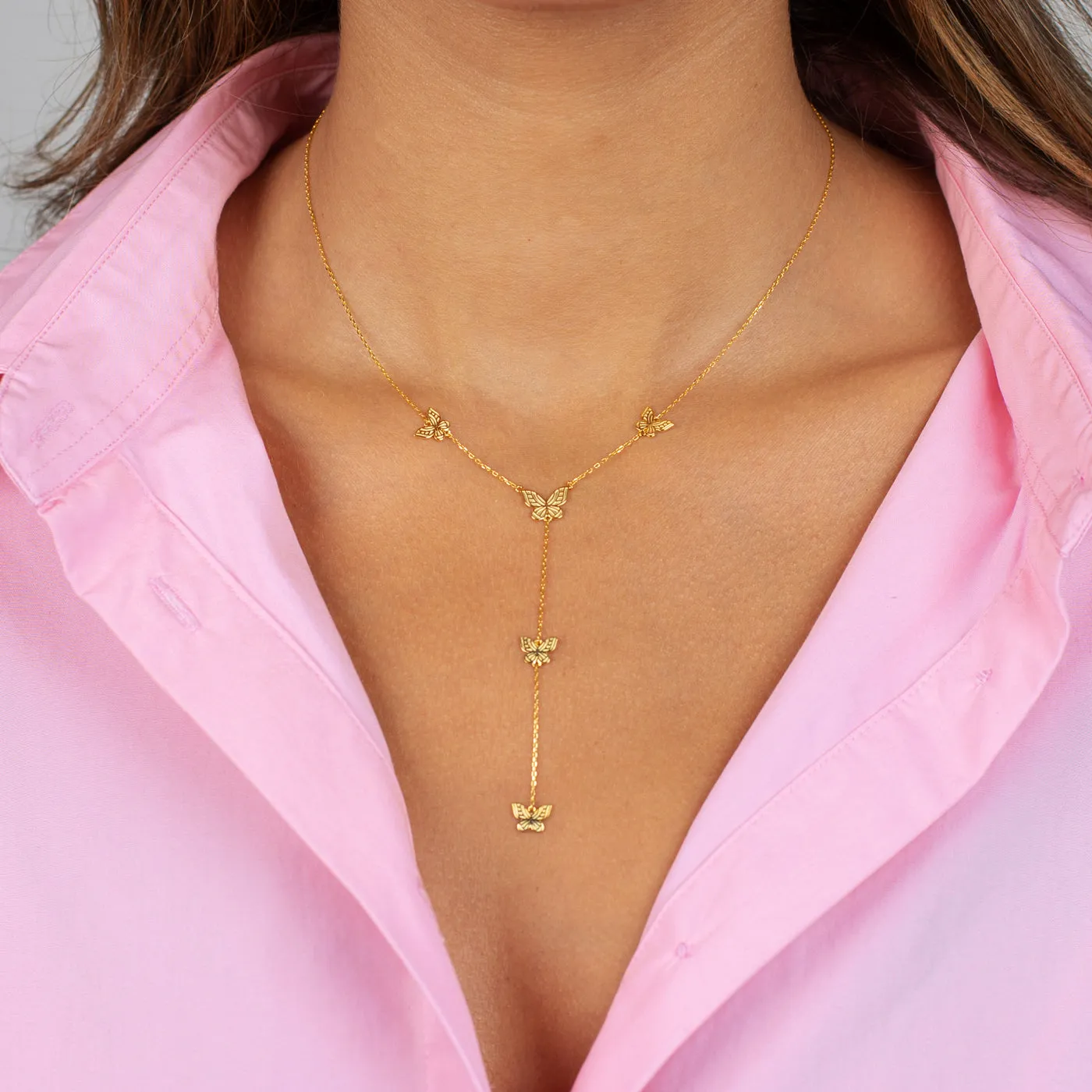The Adina Eden Butterfly Lariat Necklace