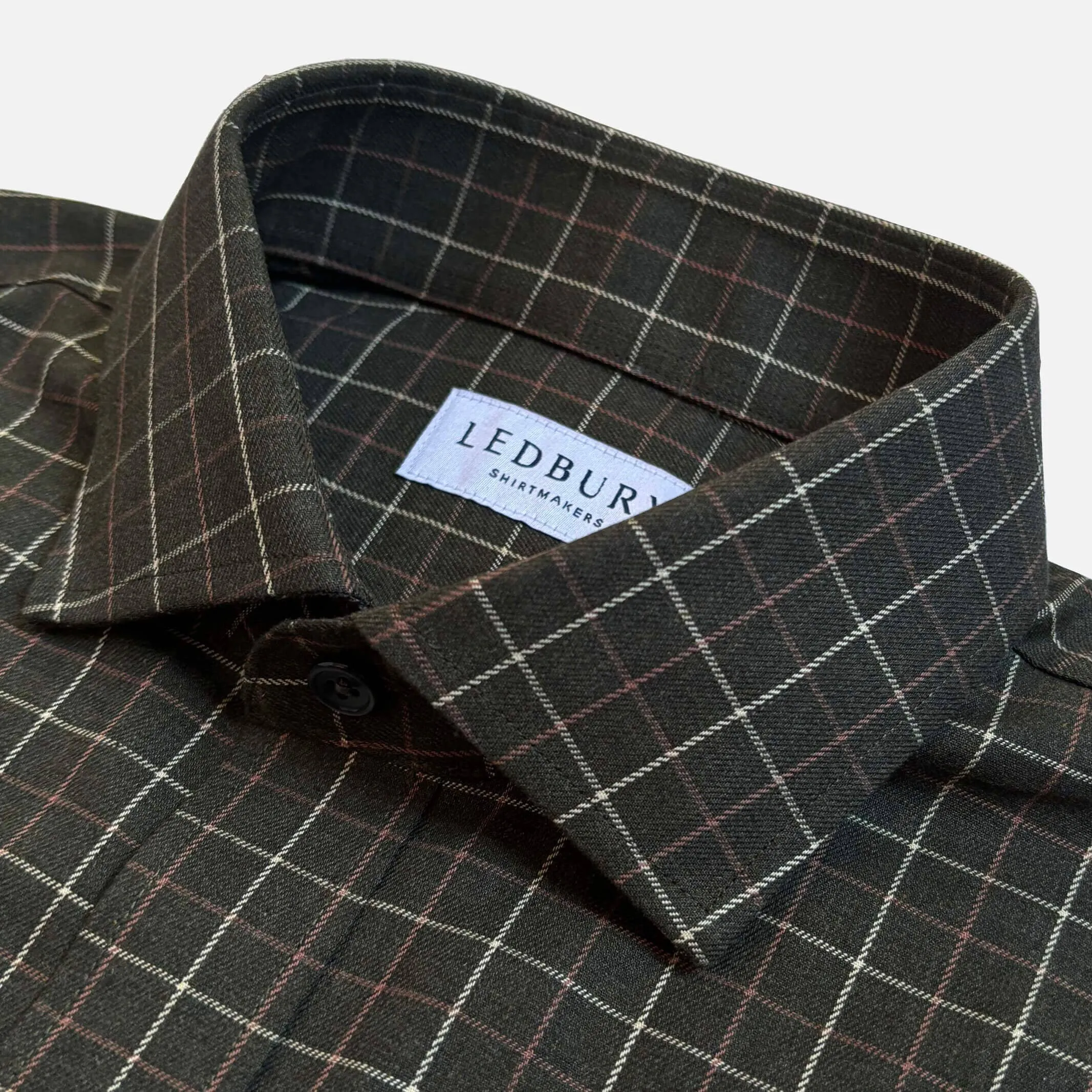 The Dark Olive Ronald Windowpane Custom Shirt