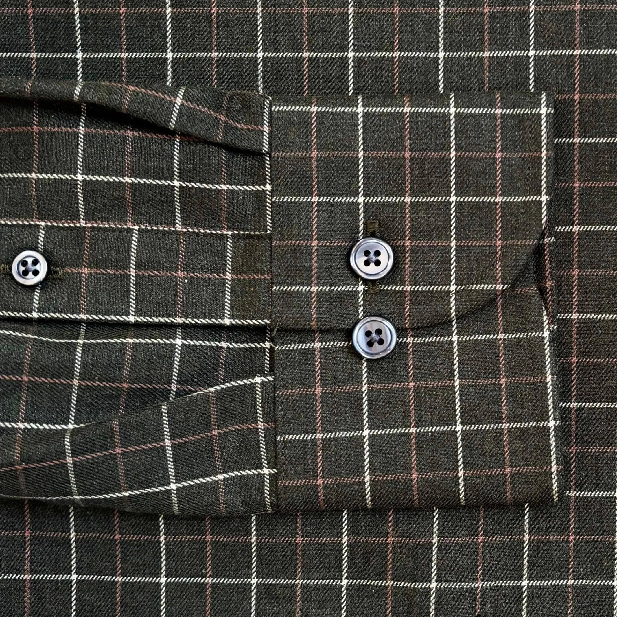 The Dark Olive Ronald Windowpane Custom Shirt
