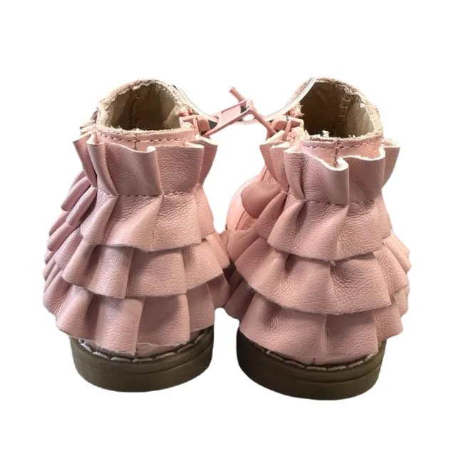 Tiny Toes Nation Girl's Pink Remi BOOTS With Ruffles Size 5