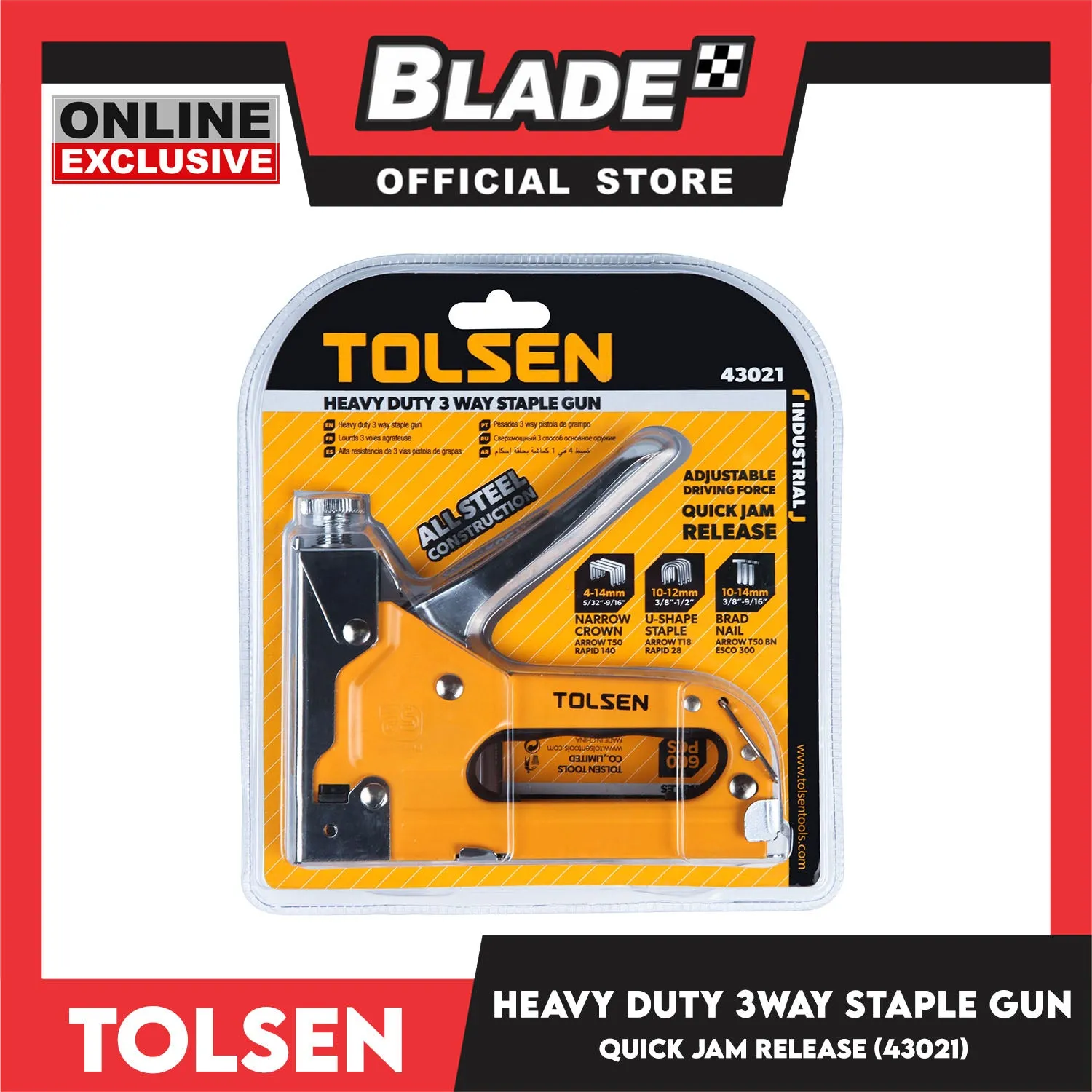 Tolsen Heavy Duty 3 Way Staple Gun 43021