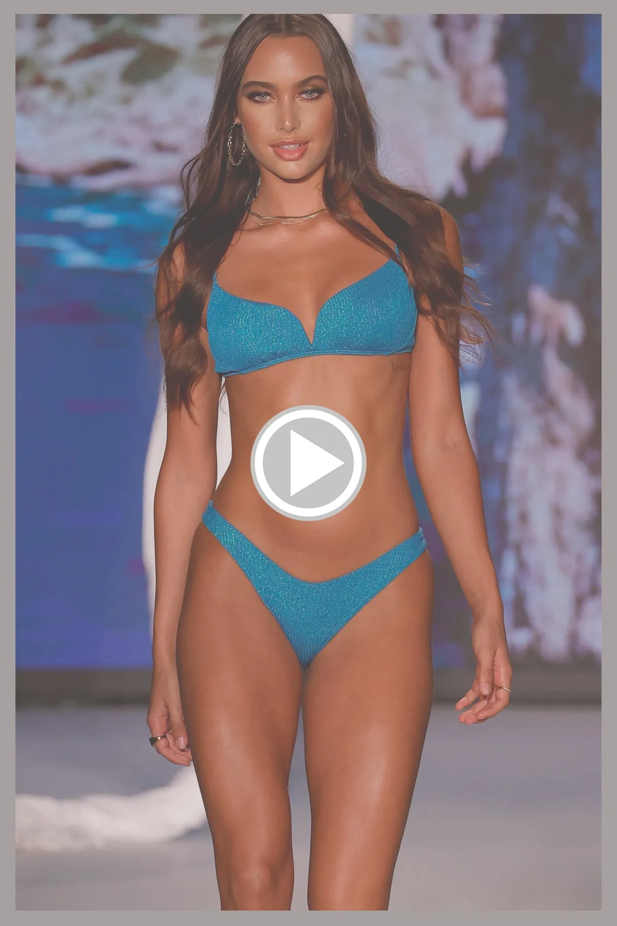 TORNASOL - V Splice Bralette & High Leg Brazilian Bottom • Azure Runway